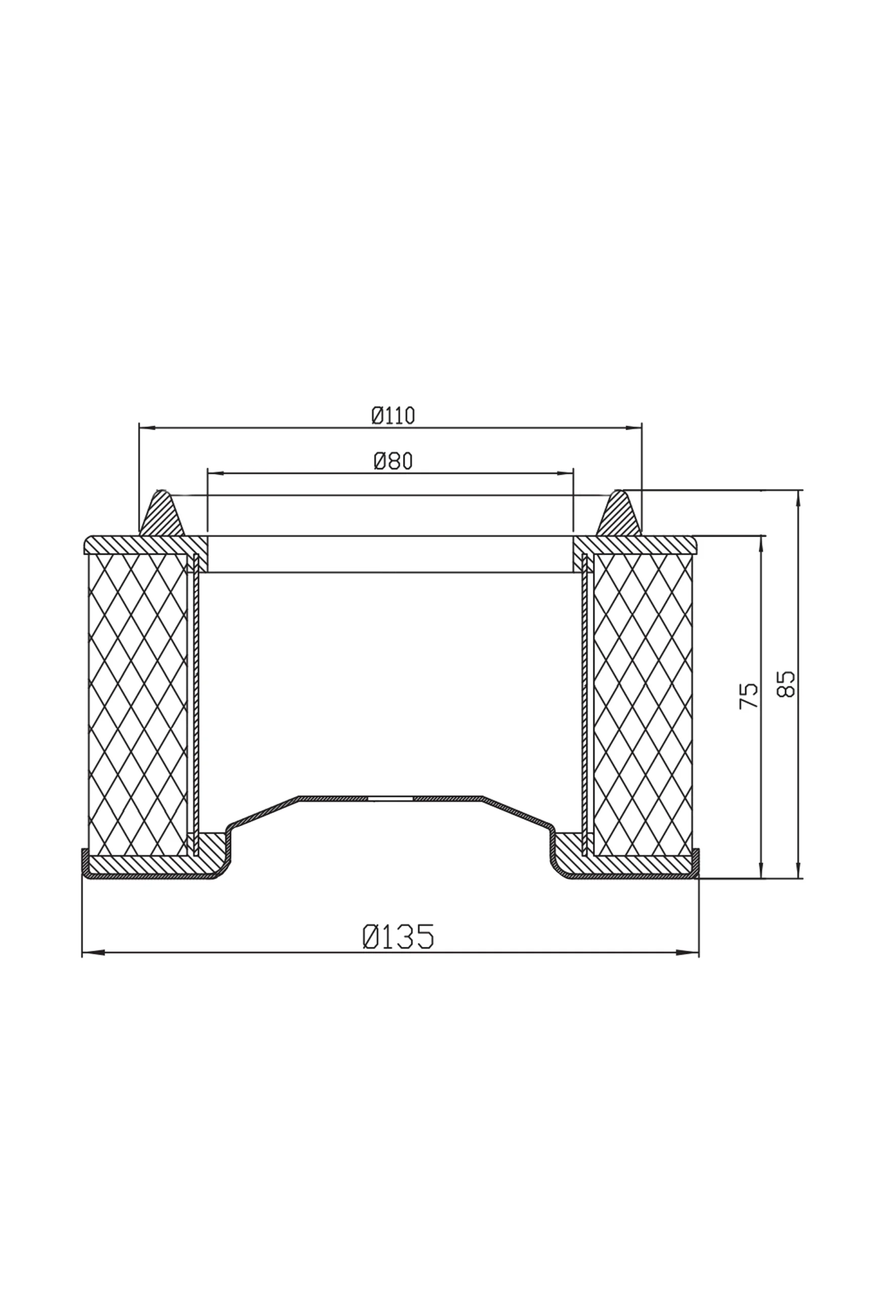 Dessin technique cartouche filtre Sistem Air 1610.9